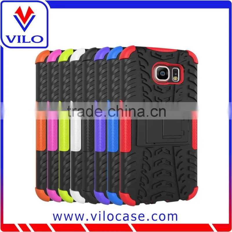 New arriving dual layer hybrid case with kickstand for Samsung Galaxy S6