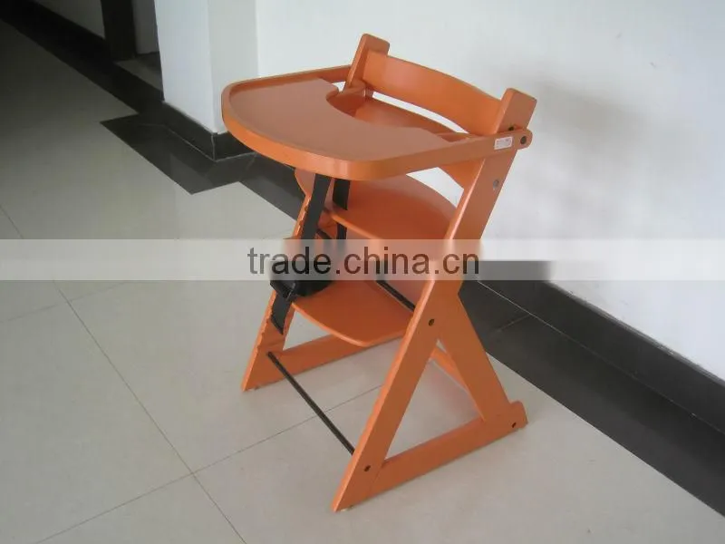 Wooden baby high chair