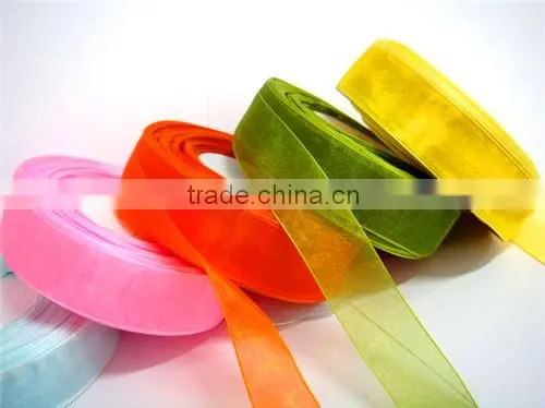 Golden Edge Polyester/Nylon Organza Ribbon