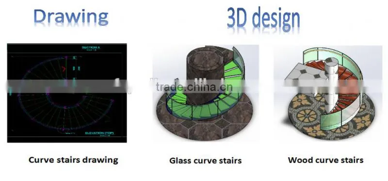 Decorative indoor customized wooden floating staircase manufacturer--YUDI