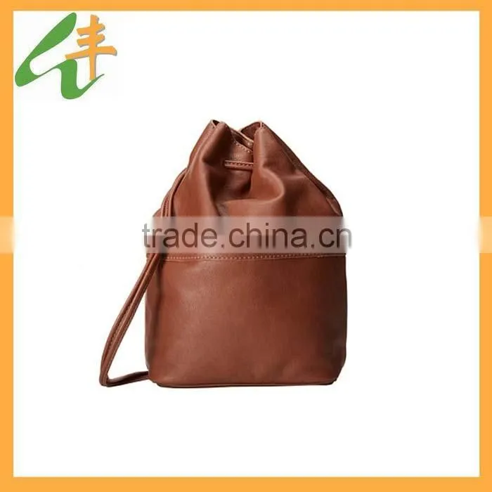 brown color pu blank backpack