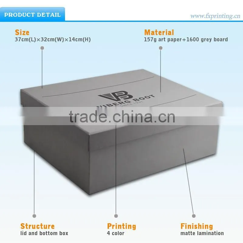 2015 Custom Cardboard Wholesale Shoe Boxes