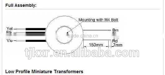 CE ROHS approoved 3.2VA 2*22V low profile miniature toroidal transformer, low profile toroid, low profile ring core transformer