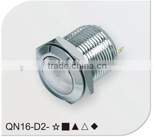 Ring illuminated 16mm push button switch
