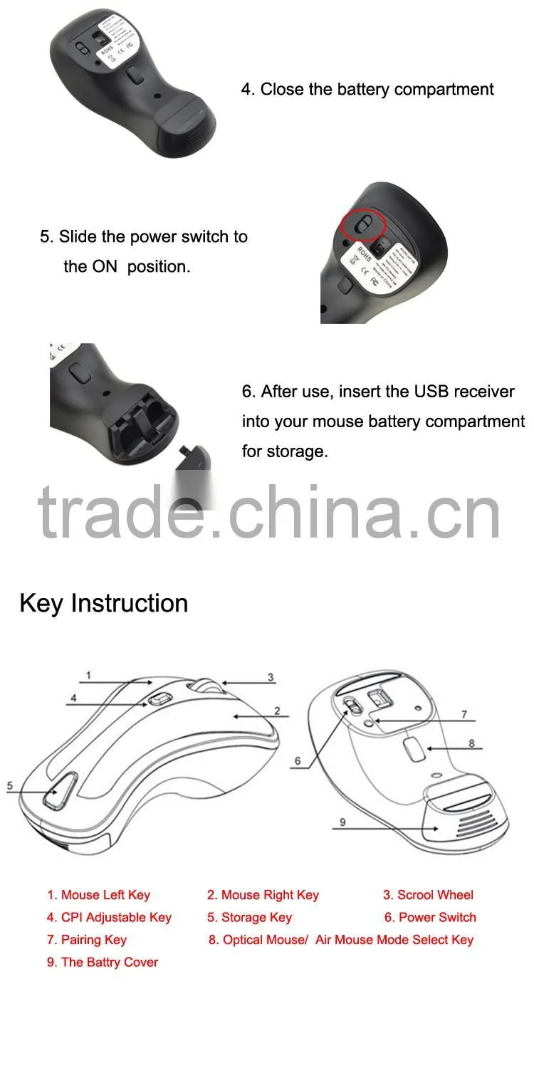 2016 universal air mouse remote for PC TV and tablet