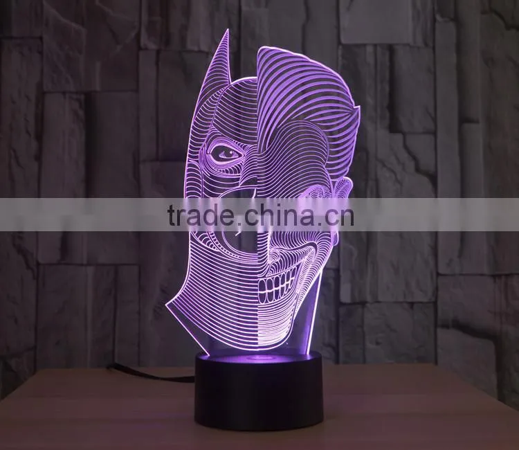 double-faced shape led night light lamp 3d acrylic illusion table touch night light for children kids baby led lamp