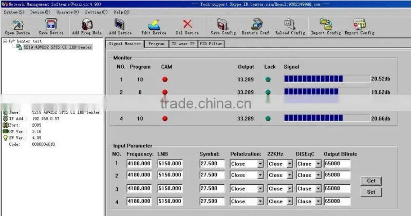 4in1 dvb s CI SPTS IRD (4 DVB-C RF in,4 CI,4 ASI+IP 32 SPTS Multicast UDP out)