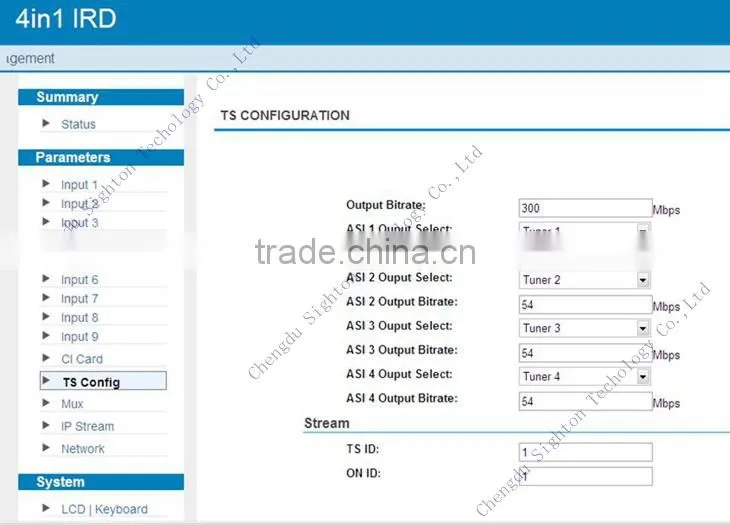 Digital tv headend equipment Internet tv decoder Support Wawzo Server with 1 asi Multipled