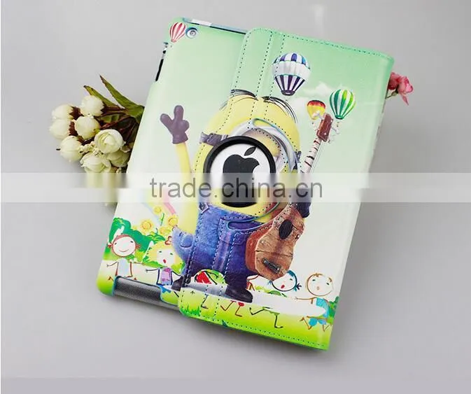 For iPad Air 3D Despicable Me 2 Rotation Leather Cover