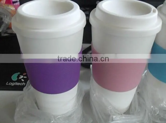 16 Oz Plastic Insulated Coffee Mug With sleeve