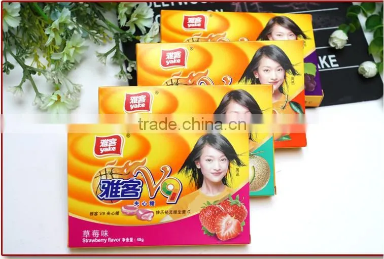 48g V9 center filled hard candy confectionery