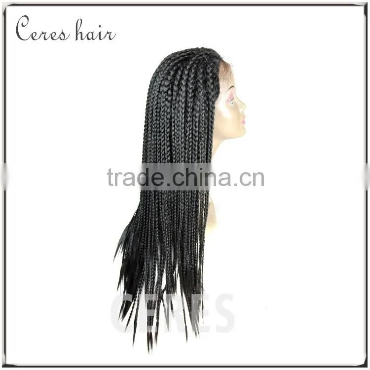 synthetic lace front box braid wig for black woman