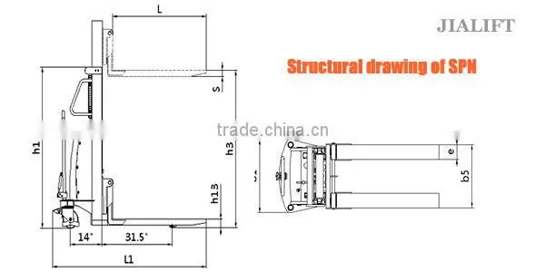1000KG Semi electric stacker SPN10