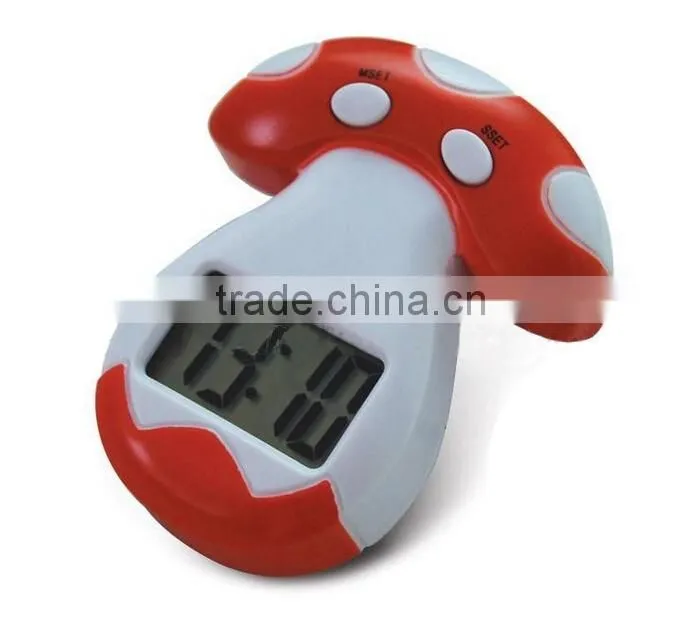 Mushroom style LCD Display Digital Kitchen Timer with Magnetic Function
