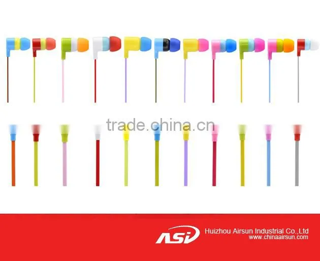Hot Selling Custom Printing Earphone With Flat Cord