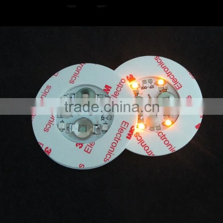 christmas Wedding Gifts For Guests Fashional Custom Your Own Logo Light Up Coaster,led light sticker