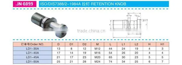 CNC tools Retention Knob Series pull stud