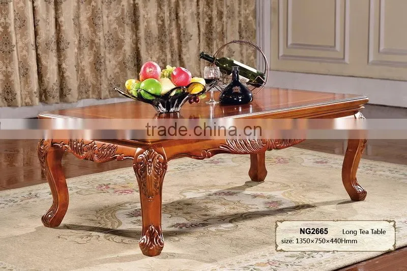 Wooden tea table design high class large rectangular coffee tables (NG2665)