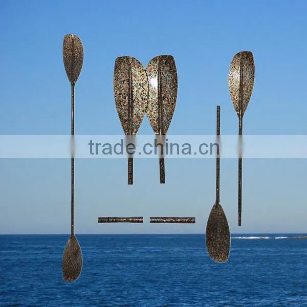 Detachable surface treatment fishing kayak paddle with straight pole