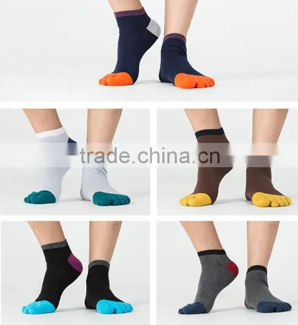 Wholesale full cotton colorful 5 toe socks fashion design socks
