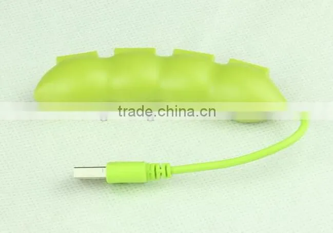 wholesale lovely vegetables 4 port usb hub with peas shape