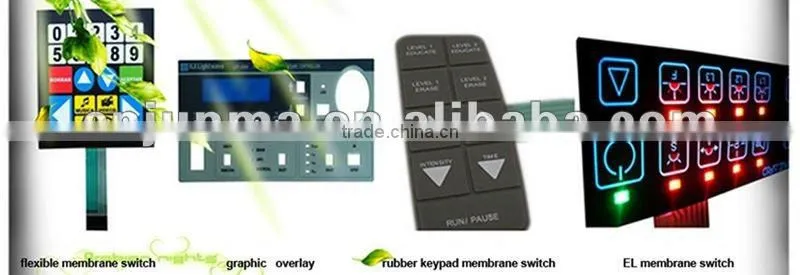 custom electrical circuits membrane switch and film keypad with embossed rount metal snap dome and 3M adhesive