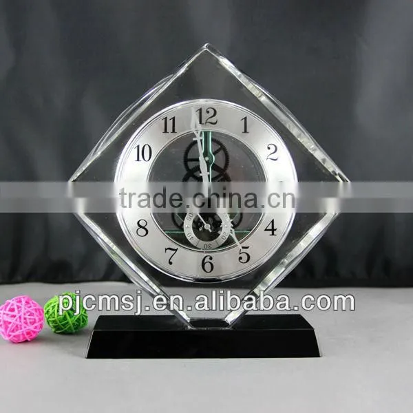 decration gift crystal glass table timepiece