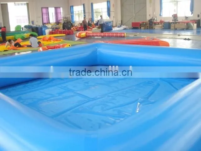 2016 Selling middle blue inflatable rectangle swimming pool
