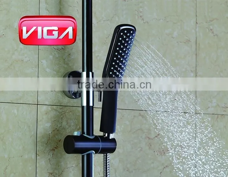 Good quality ABS rain shower head bathroom shower black shower bath set