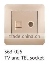 2 outlet wall socket /TEL and TV socket