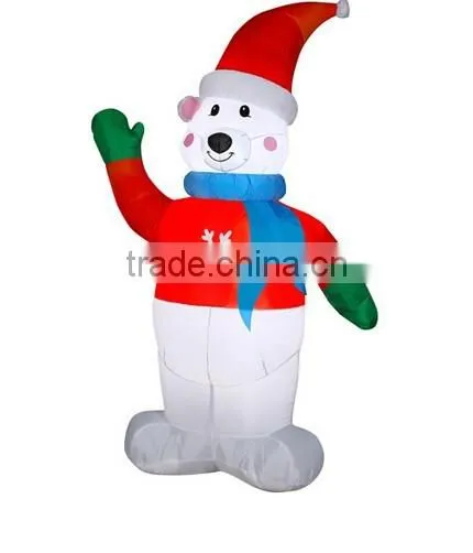 Christmas Decoration Inflatable White Bear with Led Light