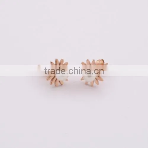 Stainless Steel Gold Earrings Designs For Girls(BE10657)