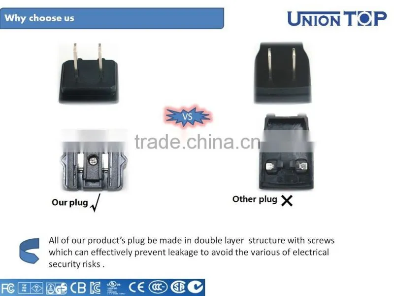 Input 100-240v Output 5v 2.5a usb charger for mobile phone with US/KR/UK/EU plug