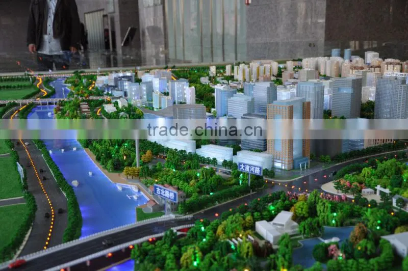 District planning 3d architectural scale model with lighting system for exhibition