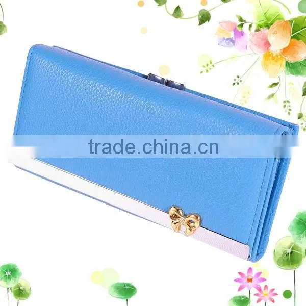 Fashional appearance non leather PU wallet can with custom logo emboss for women
