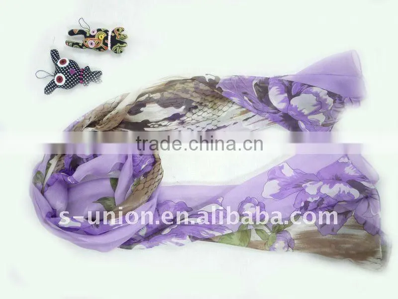 Fashion pretty 100% raw silk scarves for ladies
