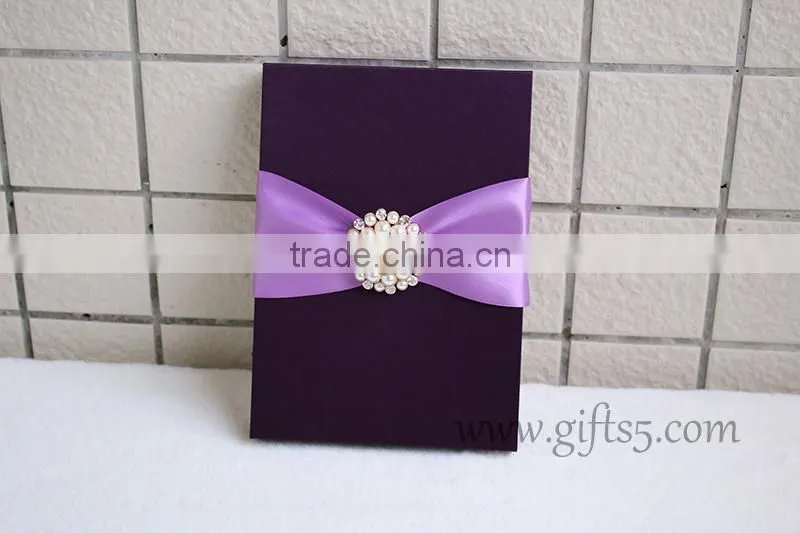2016 latest Wedding Gift Box for invitation cards with ribbon custom made
