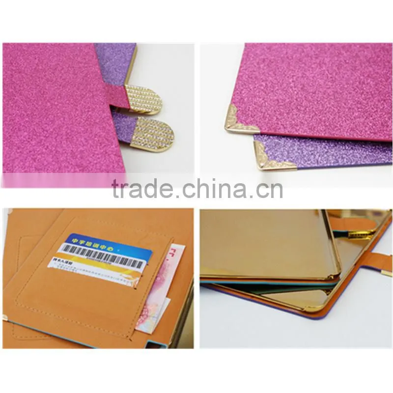 glitter bling wallet pattern PU leather tablet case for ipad mini air pro 2 3 4 5 for xiaomi mipad for dell for zte