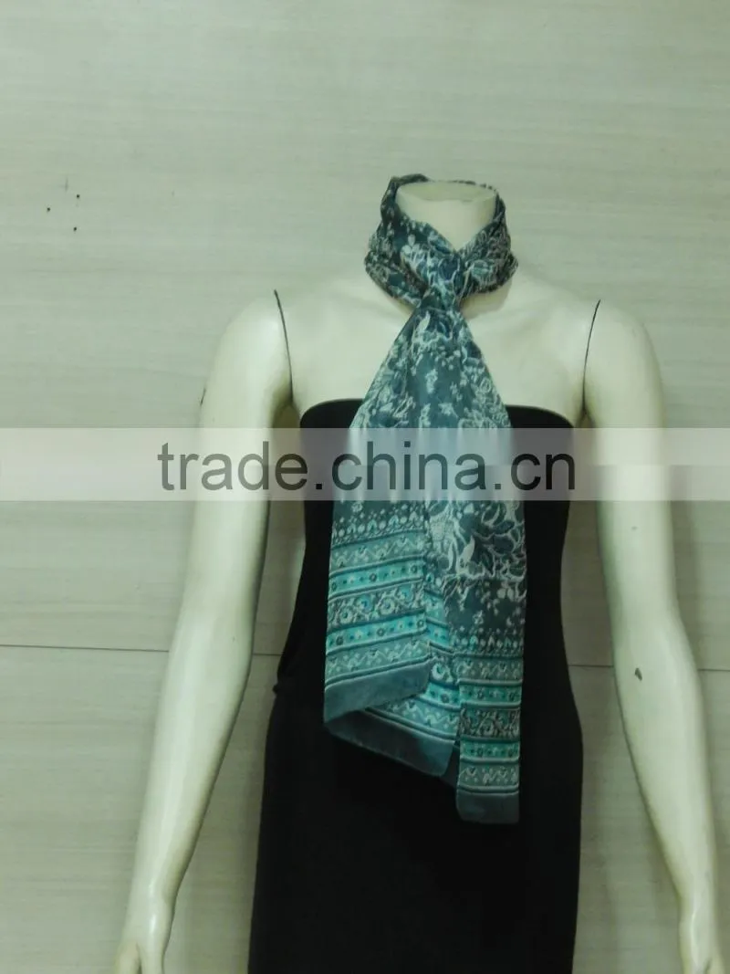 fashionable fancy printed silk scarf 90*90cm