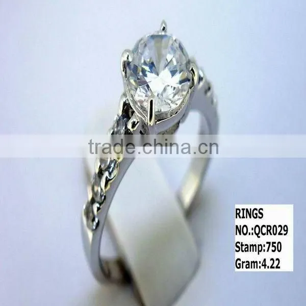 good quality 925 sterling silver ring with quality cz rhodium plating QCR023
