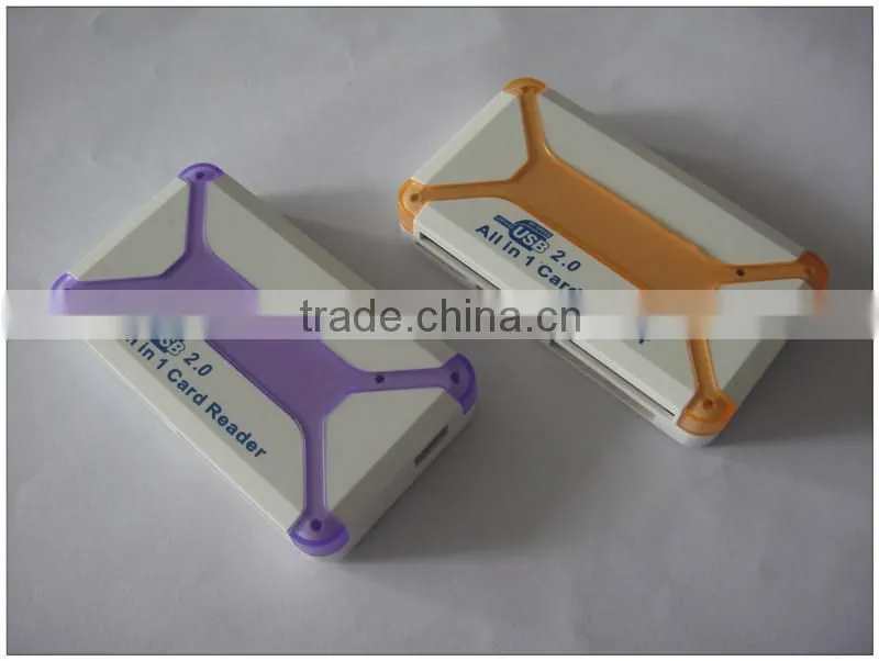 android usb smart sim card reader plastic coustom logo card reader writer with 6 slots(OS-CR121)
