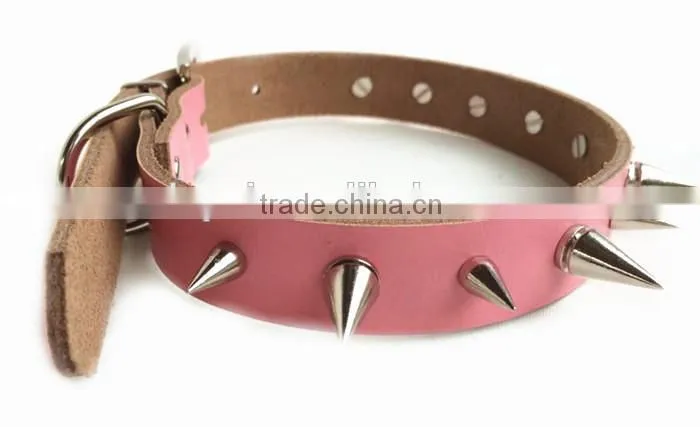 hot sale cow leather dog chains dog collar chains custom metal chain dog collar
