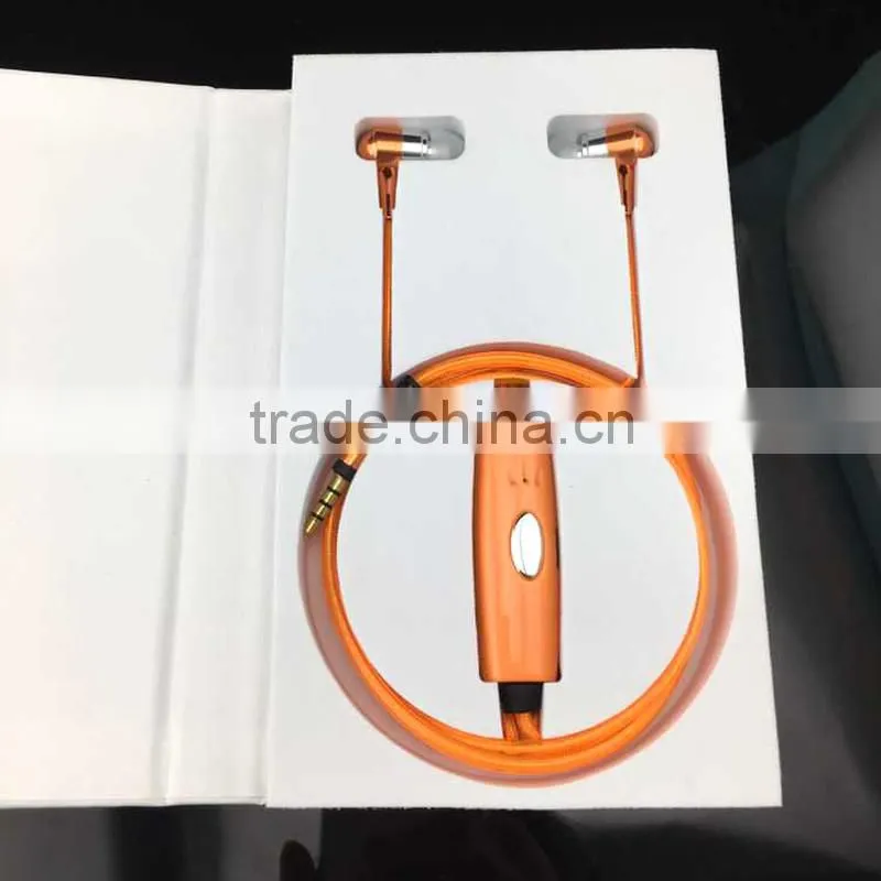 new products 2016 noise cancelling glow earbuds ear piece 3.5mm EL wired glowing headphone EL earphone