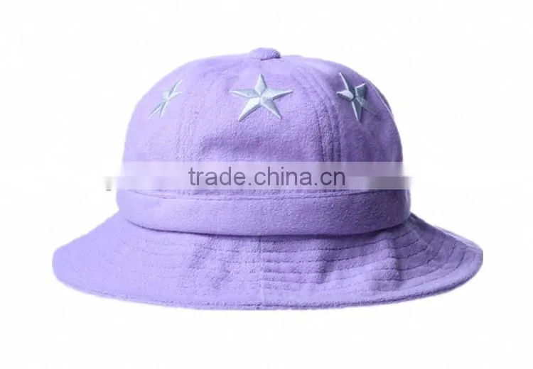 embroidery bucket hat terry towel toweling custom purple bucket hat