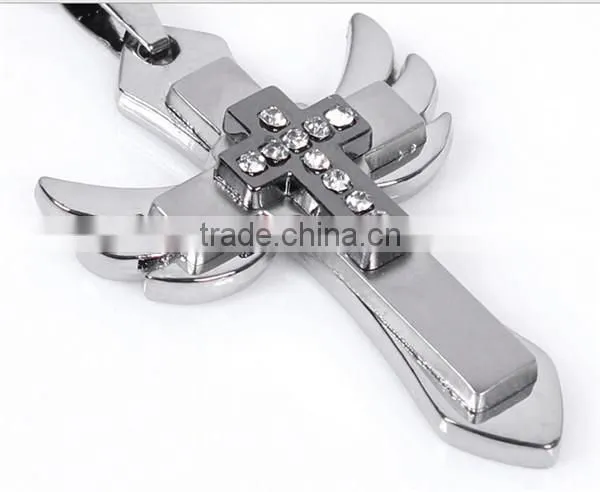 MYLOVE stainless steel necklace cross necklace with leather ML1015