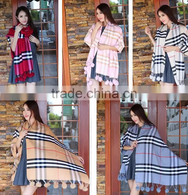 Women's Plaid Blanket Long Shawl Big Grid Winter Warm Lattice Large Scarf Wrap