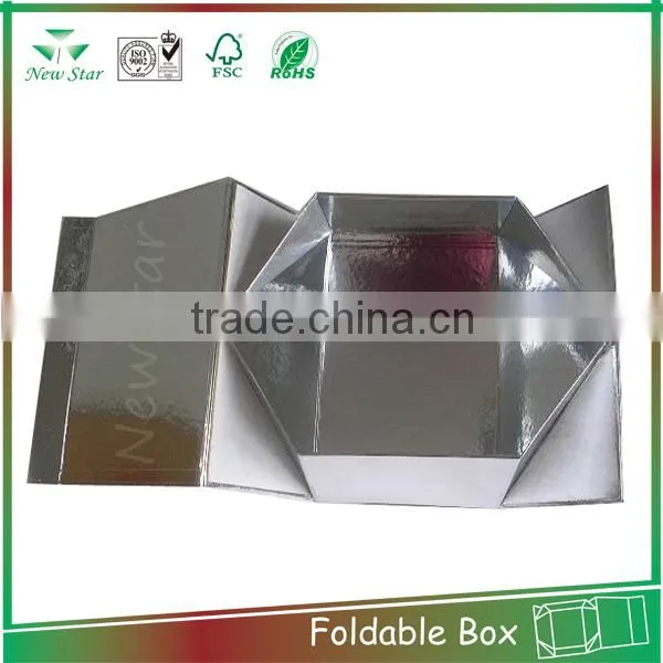 good quality foldable shopping box with ribbon closure