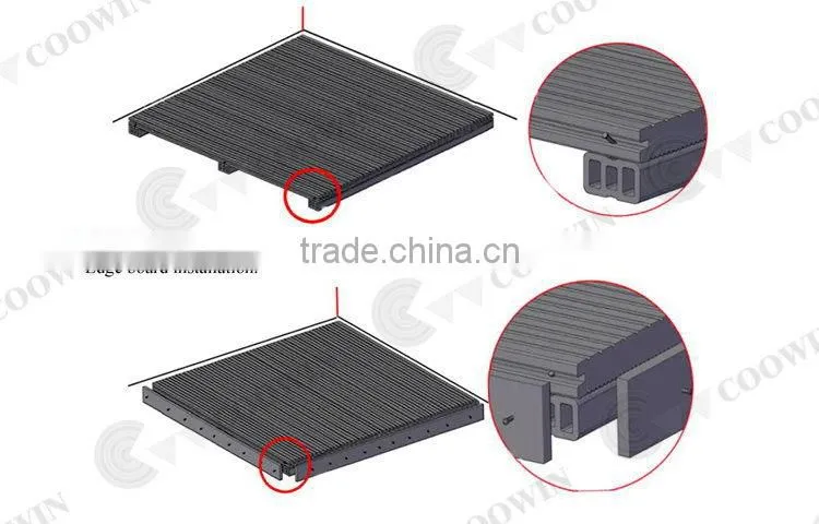 New style exported wpc solid boat decking material