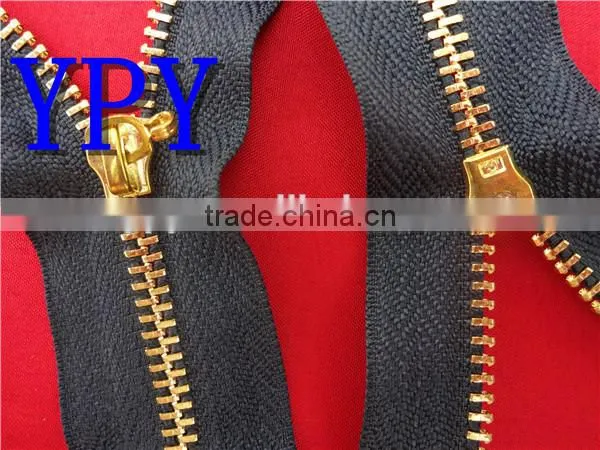 gold teeth metal zipper ,custom zipper pulls