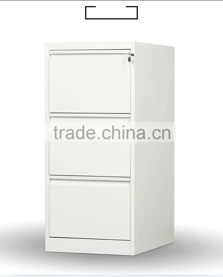 Vertical 3 drawer steel filing cabinet for file storage in office